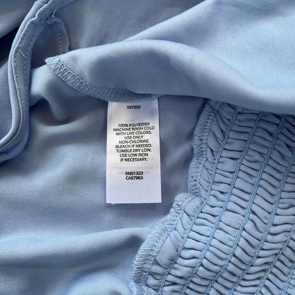 Halogen Women's Light Blue V-Neck Flutter Sleeve Wide Leg Jumpsuit.‎ Size MED - Picture 11 of 15